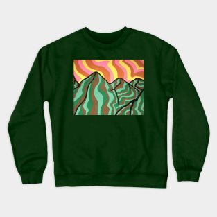 Groovy Mountains Painting Crewneck Sweatshirt